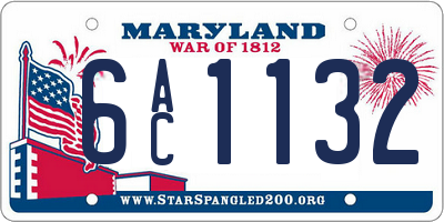 MD license plate 6AC1132