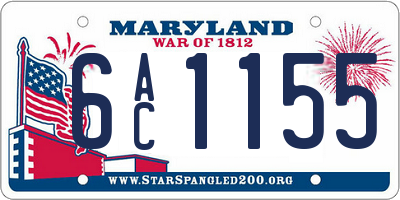 MD license plate 6AC1155