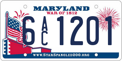MD license plate 6AC1201