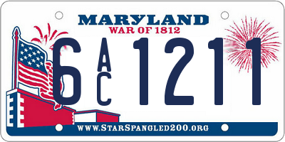 MD license plate 6AC1211