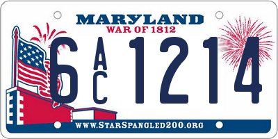 MD license plate 6AC1214