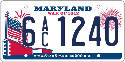 MD license plate 6AC1240