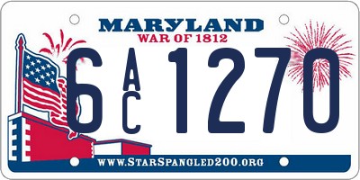 MD license plate 6AC1270