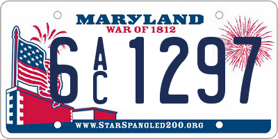 MD license plate 6AC1297