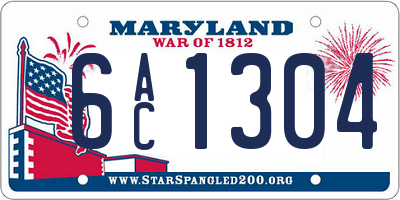 MD license plate 6AC1304