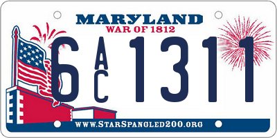 MD license plate 6AC1311