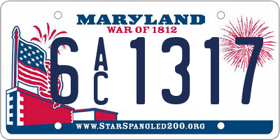 MD license plate 6AC1317