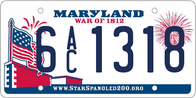 MD license plate 6AC1318