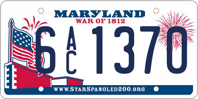 MD license plate 6AC1370