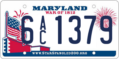 MD license plate 6AC1379