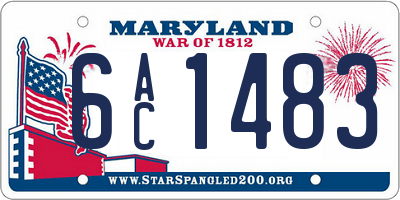 MD license plate 6AC1483