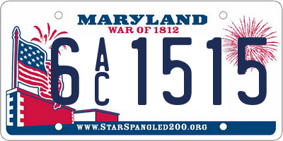 MD license plate 6AC1515