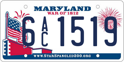 MD license plate 6AC1519