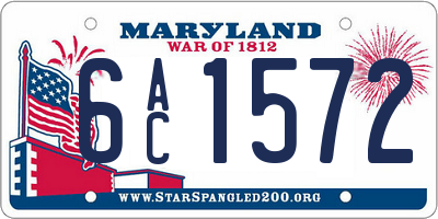MD license plate 6AC1572