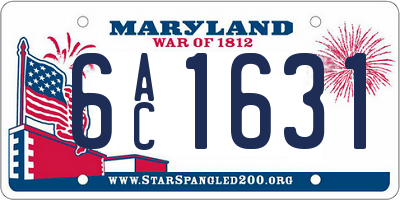 MD license plate 6AC1631