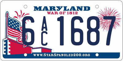 MD license plate 6AC1687