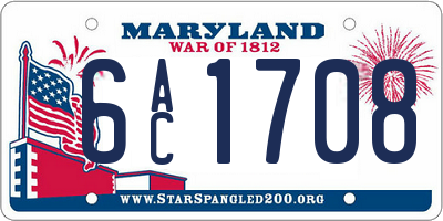 MD license plate 6AC1708