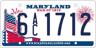 MD license plate 6AC1712