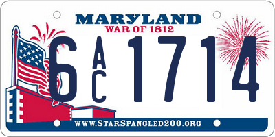 MD license plate 6AC1714