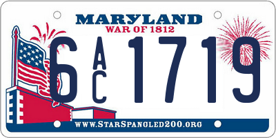 MD license plate 6AC1719