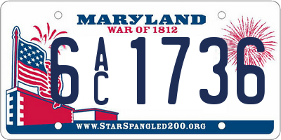 MD license plate 6AC1736