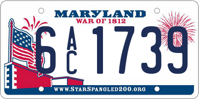 MD license plate 6AC1739