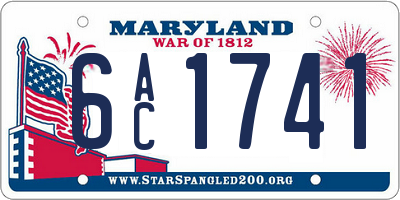 MD license plate 6AC1741