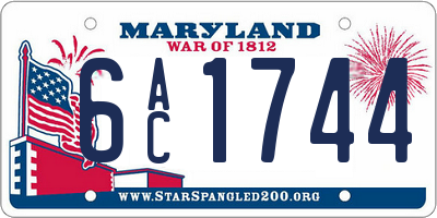 MD license plate 6AC1744