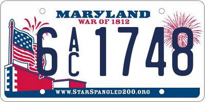 MD license plate 6AC1748