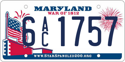 MD license plate 6AC1757