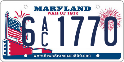 MD license plate 6AC1770
