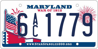 MD license plate 6AC1779