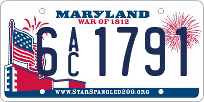MD license plate 6AC1791
