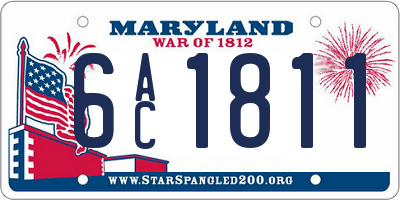 MD license plate 6AC1811