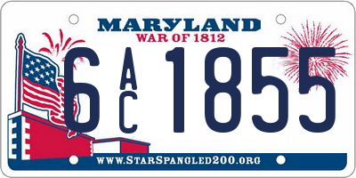 MD license plate 6AC1855