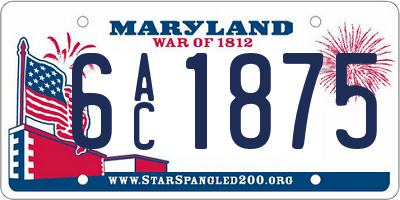 MD license plate 6AC1875