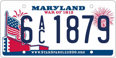 MD license plate 6AC1879
