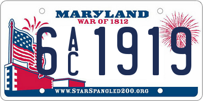 MD license plate 6AC1919