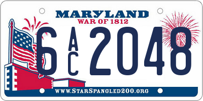 MD license plate 6AC2048