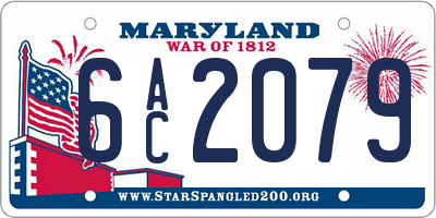 MD license plate 6AC2079