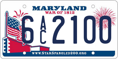 MD license plate 6AC2100