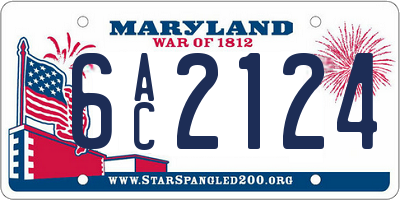MD license plate 6AC2124