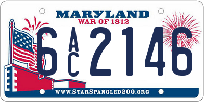 MD license plate 6AC2146