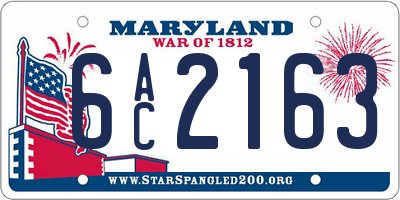 MD license plate 6AC2163