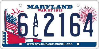 MD license plate 6AC2164