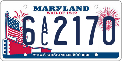 MD license plate 6AC2170