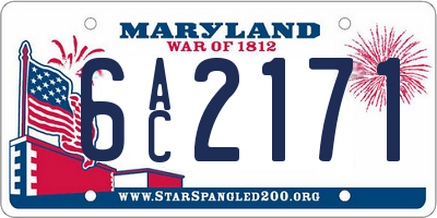 MD license plate 6AC2171