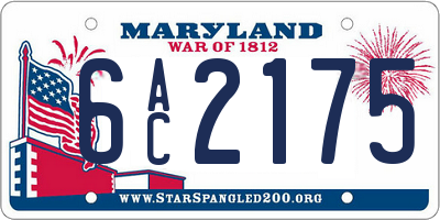 MD license plate 6AC2175