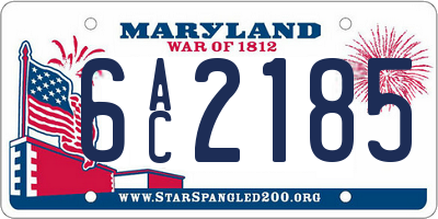 MD license plate 6AC2185