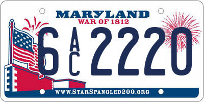 MD license plate 6AC2220